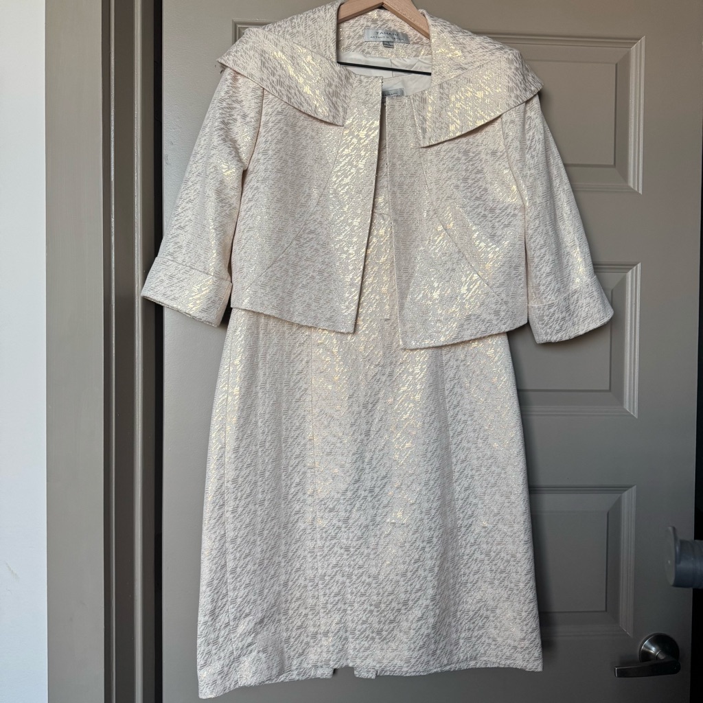 Tahari Women's Arthur S. Levine 2 Piece Formal Set Dress Jacket, Size 10